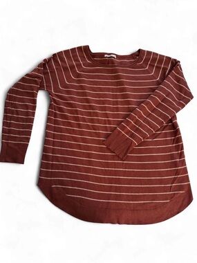 Pink Clover Rust & Cream Striped Crewneck Sweater
